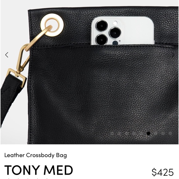 *Hammitt* TONY Medium | Black & Gunmetal | NWT | Dustbag Included | Leather - Picture 7 of 11